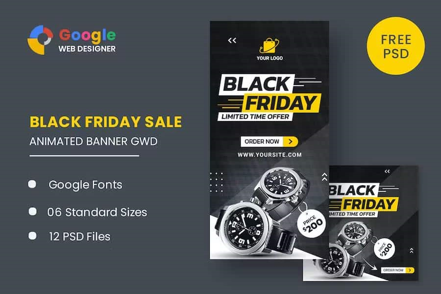BLACK FRIDAY SALE HTML5 BANNER ADS GWD